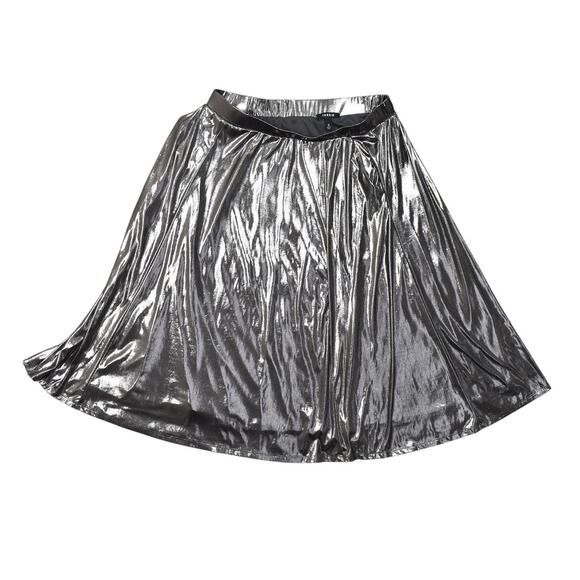 Torrid Gray A-Line Midi Skirt Size 0 Polyester sparkly Waist stretch pockets - Picture 1 of 7